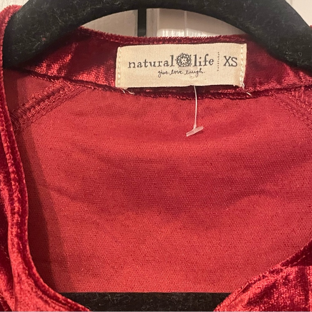Natural Life Laid Back Velvet Button Down - Rust Size XS - Picture 8 of 9
